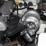 1.8l miata turbo manifolds installed on engine from the front